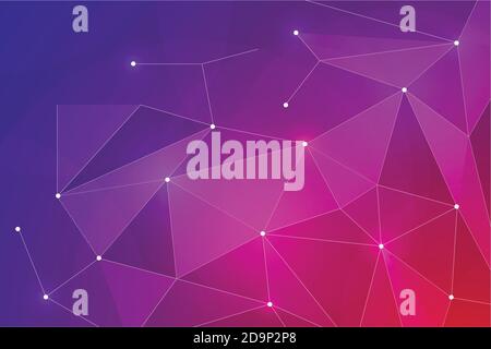 futuristic connection poly background vector and illustration Stock Vector