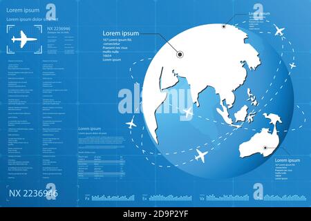Abstract circle connection futuristic with flare light on grid background.Future concept.vector and illustration Stock Vector