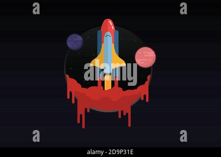 astronaut with planet design.vector and illustration Stock Vector