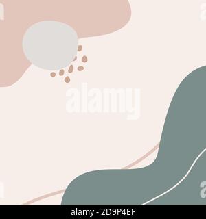 Abstract background outline of geometric shapes in a minimal trendy style and pastel colors. Vector templates for social media post, posters, postcard Stock Vector