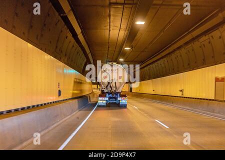 Brisbane, Queensland, Australia - 26th September 2019: Road transport connecting toll tunnel in the city Stock Photo