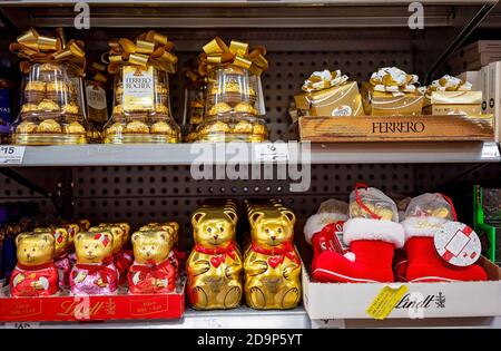 Townsville, Queensland, Australia - October 2020: Chocolate confectionery for sale in the lead up to the Christmas festive season Stock Photo