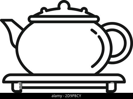 Tea ceremony icon, outline style Stock Vector