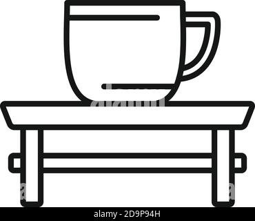 Tea ceremony table icon, outline style Stock Vector