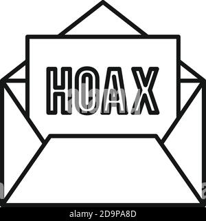 Hoax mail icon, outline style Stock Vector