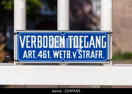 Sign of Verboden Toegang Stock Photo