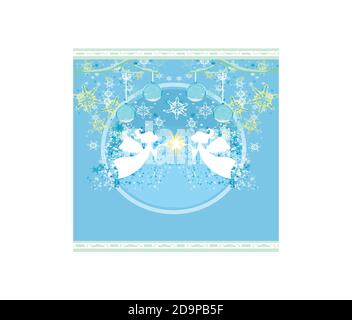 Abstract Christmas card with angels Stock Vector