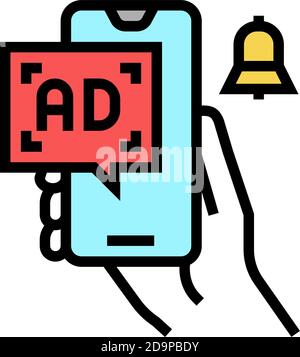advertisement signal phone color icon vector illustration Stock Vector
