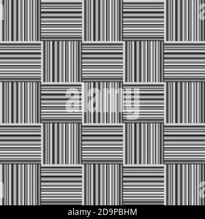 Grey chessboard with black and white lines. Grey tile design. Stock Photo