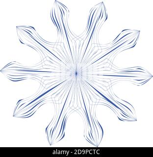Vector line blue snowflake. Winter, cold, frost. Stock Vector