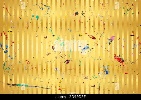 Gold background with color stains - Illustration,  Three dimensional grunge background Stock Vector