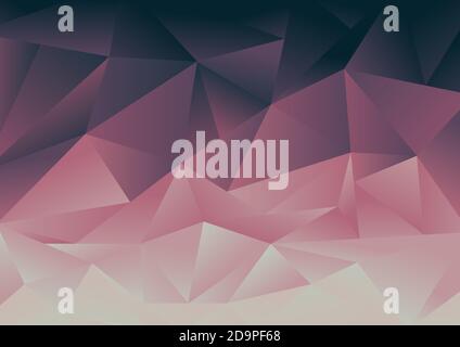 Abstract low polygon pink and blue gradient mosaic background. Geometric triangles design for cover brochure, print ad, banner web, poster, etc. Vecto Stock Vector