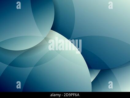 Abstract blue circles layer overlapping and shadow with lighting background. Vector illustration Stock Vector