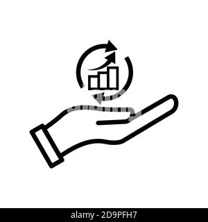 Business analyst icon. arrow go up. business icon. Design template vector Stock Vector