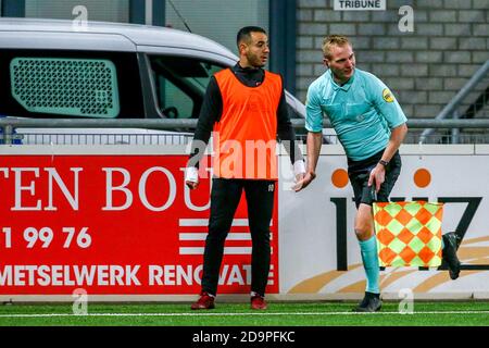 MAASTRICHT, NETHERLANDS - NOVEMBER 06: Assistant referee Patrick Inia during the Dutch Keukenkampioendivisie match between MVV and NAC at De Geusselt Stadium on november 6, 2020 in Maastricht, The Netherlands (Photo by Perry vd Leuvert/Orange Pictures) Stock Photo