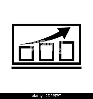 Chart icon, arrow go up, bar graph. line style icon. business icon. Design template vector Stock Vector