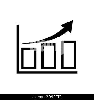 Chart icon, arrow go up, bar graph. line style icon. business icon. Design template vector Stock Vector