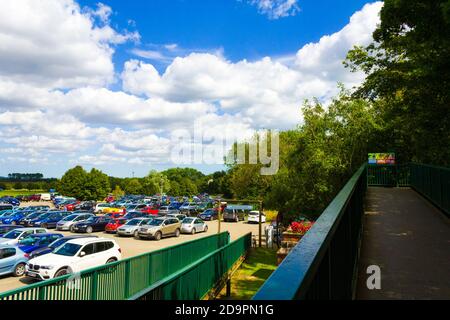 View of the entrance of Port Lympne Reserve -a breeding sanctuary for rare and endangered animals,Lympne,Kent,UK Stock Photo