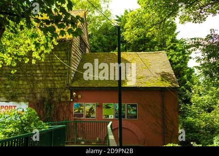 View of the entrance of Port Lympne Reserve -a breeding sanctuary for rare and endangered animals,Lympne,Kent,UK Stock Photo