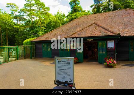 View of the entrance of Port Lympne Reserve -a breeding sanctuary for rare and endangered animals,Lympne,Kent,UK Stock Photo