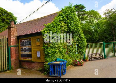 View of the entrance of Port Lympne Reserve -a breeding sanctuary for rare and endangered animals,Lympne,Kent,UK Stock Photo