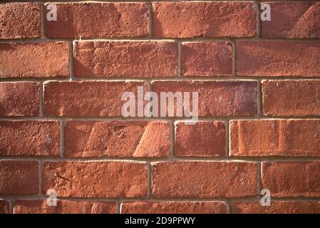 Red Brickwall - side of house - brickwall texture - brickwall background - red brick Stock Photo