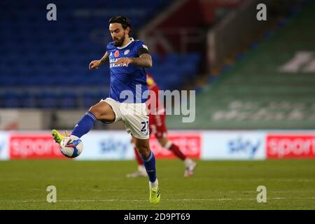 Cardiff, UK. 06th Nov, 2020. Marlon Pack of Cardiff City in action. EFL Skybet championship match, Cardiff city v Bristol City at the Cardiff City Stadium in Cardiff, Wales on Friday 6th November 2020. this image may only be used for Editorial purposes. Editorial use only, license required for commercial use. No use in betting, games or a single club/league/player publications. pic by Andrew Orchard/Andrew Orchard sports photography/Alamy Live news Credit: Andrew Orchard sports photography/Alamy Live News Stock Photo