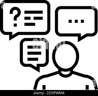 discussion questions and answers line icon vector illustration Stock ...