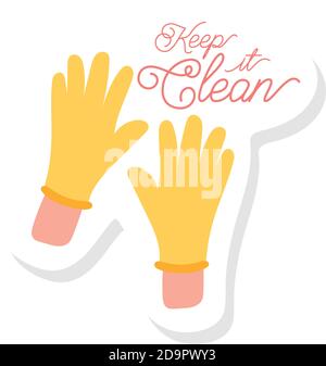 Keep Clean Lettering keep it clean lettering campaign with hand and soap bar vector ...