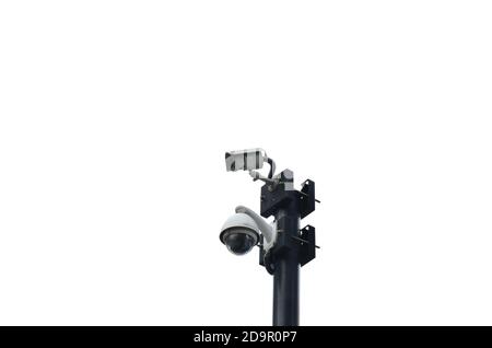black close circuit television on white background Stock Photo