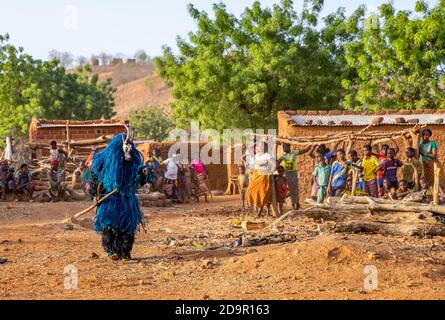 Dances With Animal Masks Of Bwa People, Burkina Faso Stock Photo