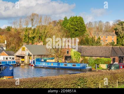 Tardebigge Wharf on Birmingham Worcester Canal in Wprcestershire, England. Stock Photo