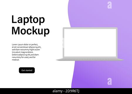 Laptop modern device mockup. Template for infographics or presentation UI design interface. Stock Vector