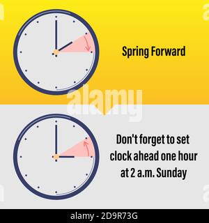 Daylight Saving Time ends concept. Web Banner Reminder with fall backward  time. Vector illustration with clocks turning to an hour back Stock Vector  Image & Art - Alamy