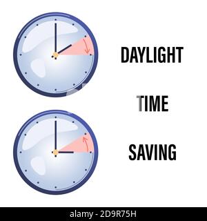 Daylight Saving Time ends concept. The hand of the clocks turning to winter  and summer time. Vector illustration in modern flat style design Stock  Vector Image & Art - Alamy