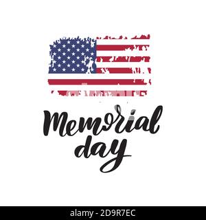 Vector Happy Memorial Day card. National American holiday Stock Vector