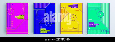 Modern abstract covers set, minimal covers design. Colorful geometric background, vector illustration. Stock Vector
