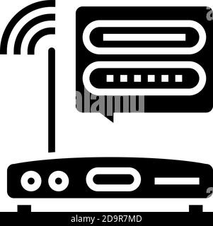wifi router password glyph icon vector illustration Stock Vector