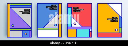 Modern abstract covers set, minimal covers design. Colorful geometric background, vector illustration. Stock Vector