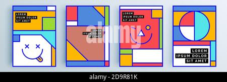 Modern abstract covers set, minimal covers design. Colorful geometric background, vector illustration. Stock Vector