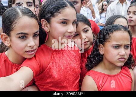 Miami Florida,Little Havana,Calle Ocho Festival,annual event Hispanic girl girls immigrants,dancers performers, Stock Photo