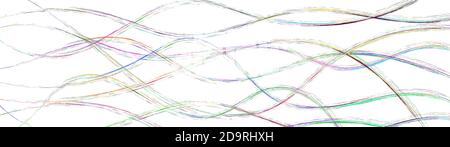 Abstract background of wavy intertwining colored lines on white Stock Vector