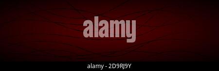 Abstract background of wavy intertwining lines in dark red colors Stock Vector