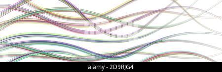 Abstract background of wavy intertwining colored lines on white Stock Vector