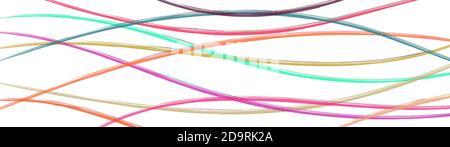 Abstract background of wavy intertwining colored lines on white Stock Vector