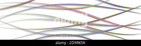 Abstract background of wavy intertwining colored lines on white Stock Vector