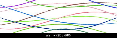 Abstract background of wavy intertwining colored lines on white Stock Vector