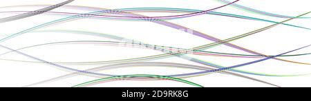 Abstract background of wavy intertwining colored lines on white Stock Vector