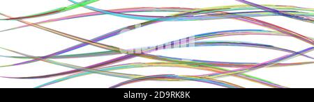 Abstract background of wavy intertwining colored lines on white Stock Vector