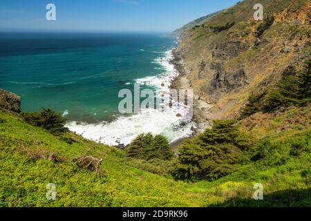 Big Sur at Ragged Point, California Coastline. Stock Photo